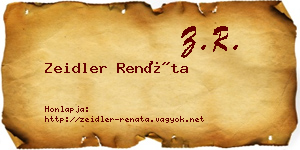 Zeidler Renáta névjegykártya